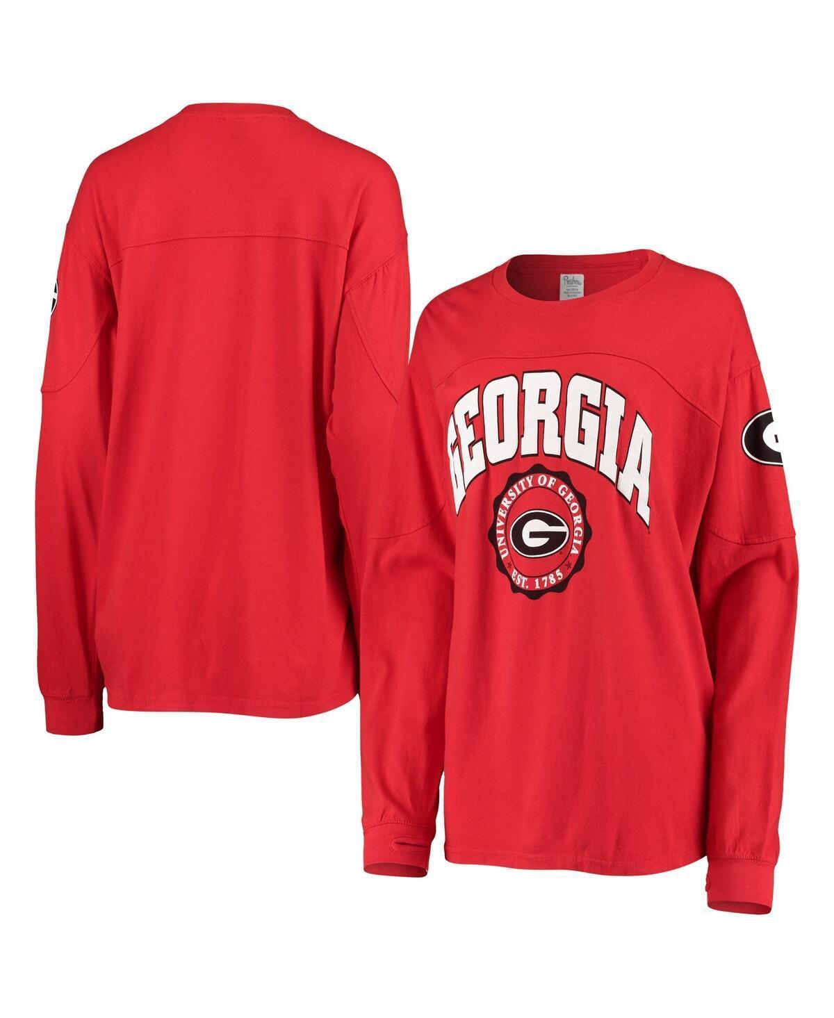 Women's Pressbox Red Georgia Bulldogs Edith Long Sleeve T-Shirt, Size: Large Product Image