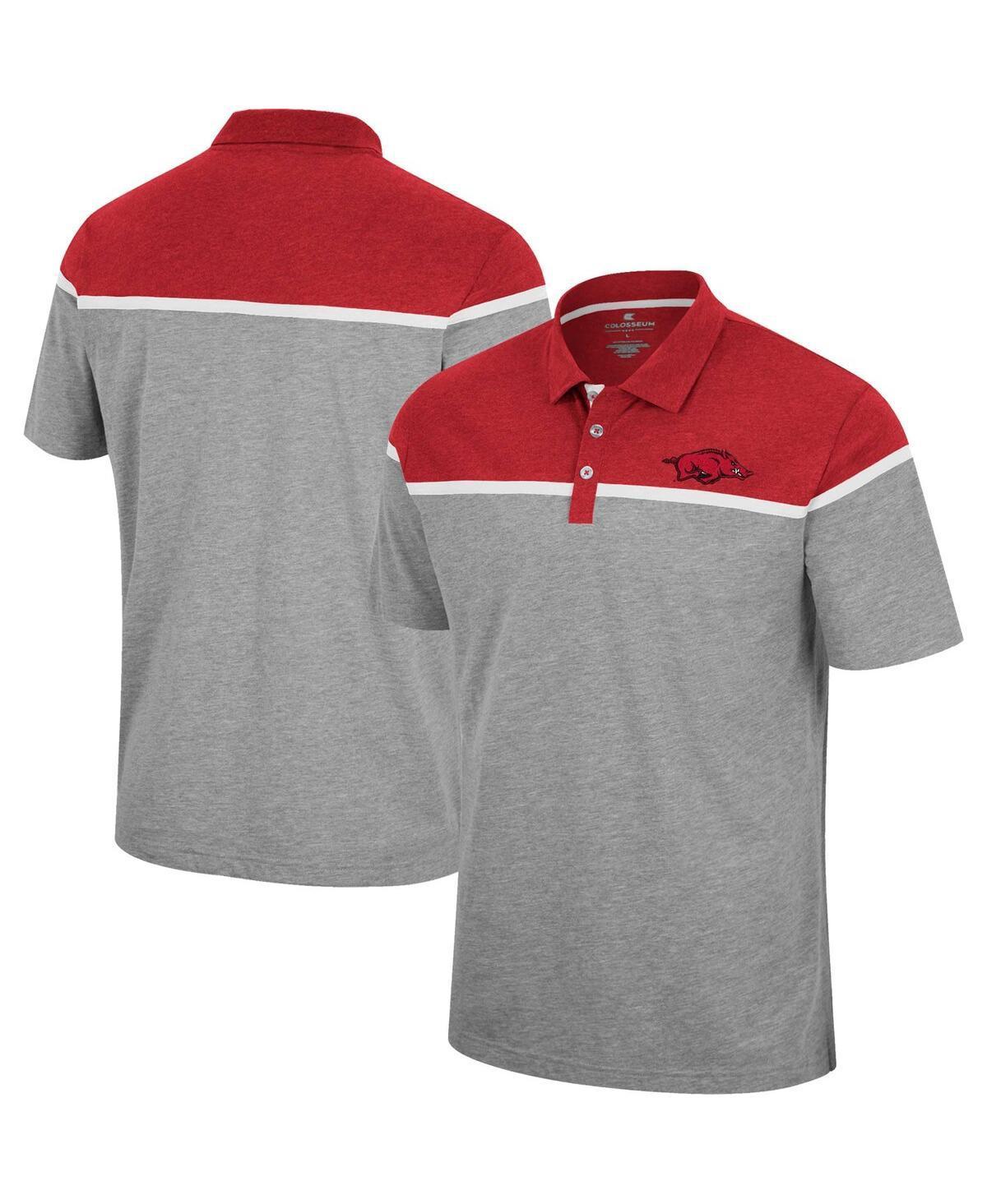 Mens Colosseum Heather Gray Arkansas Razorbacks Chamberlain Polo Product Image