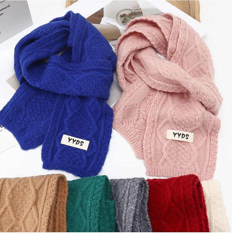 Plain Cable Knit Scarf Product Image