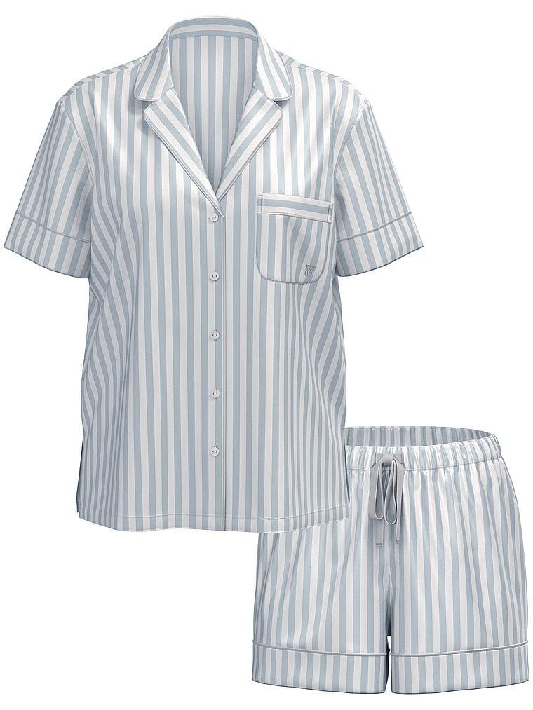 Glazed Satin Short Pajama Set Product Image
