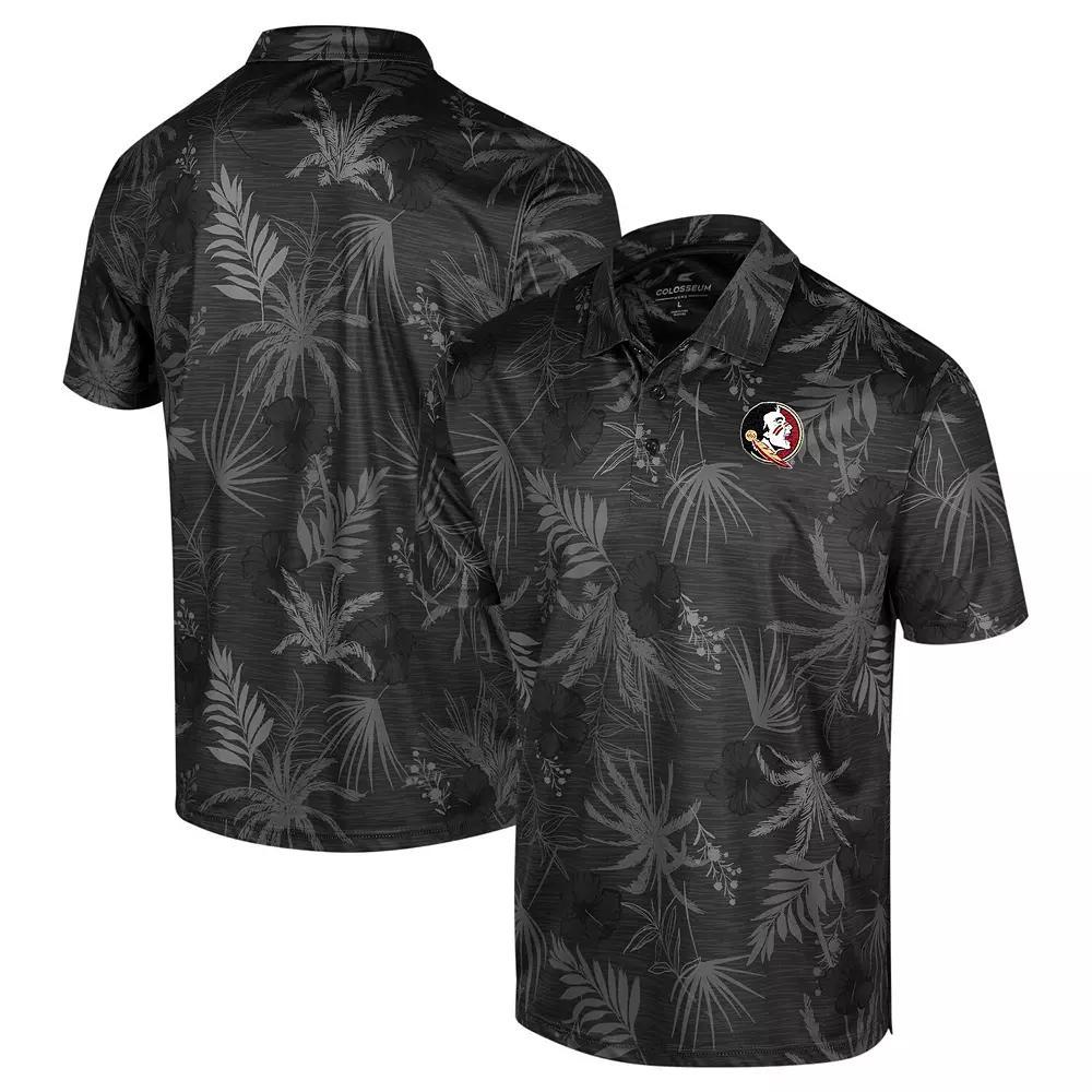 Men's Colosseum Black Florida State Seminoles Big & Tall Palms Polo,  Product Image
