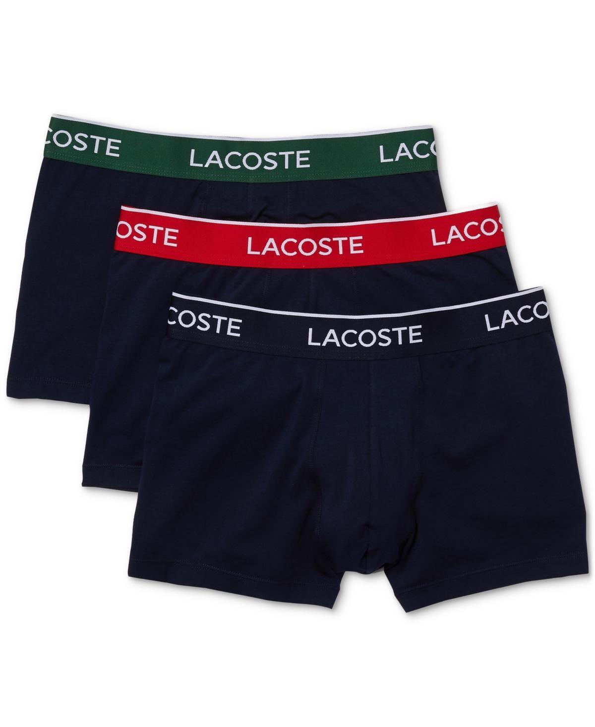 Lacoste Cotton Stretch Logo Waistband Long Boxer Briefs, Pack of 3 Product Image