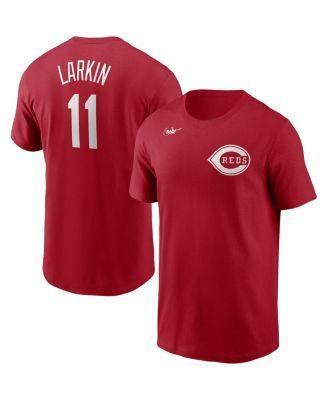 Mens Nike Barry Larkin Red Cincinnati Reds Cooperstown Collection Name & Number T-shirt Product Image