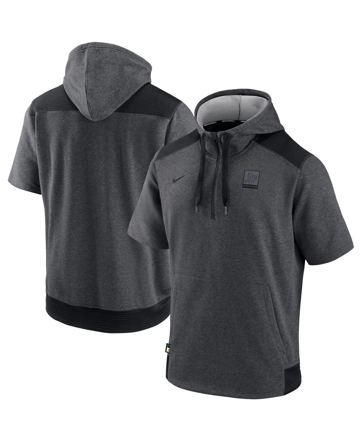 NIKE Heathered Charcoal/black Cincinnati Reds Authentic Collection Dry Flux Performance Quarter-zip In Charcoal,black Product Image