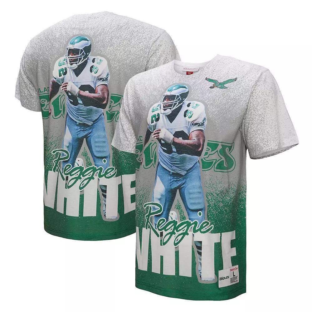 Men's Mitchell & Ness Reggie White Gray Philadelphia Eagles Burst Retired Player T-Shirt, Size: Large, Grey Product Image