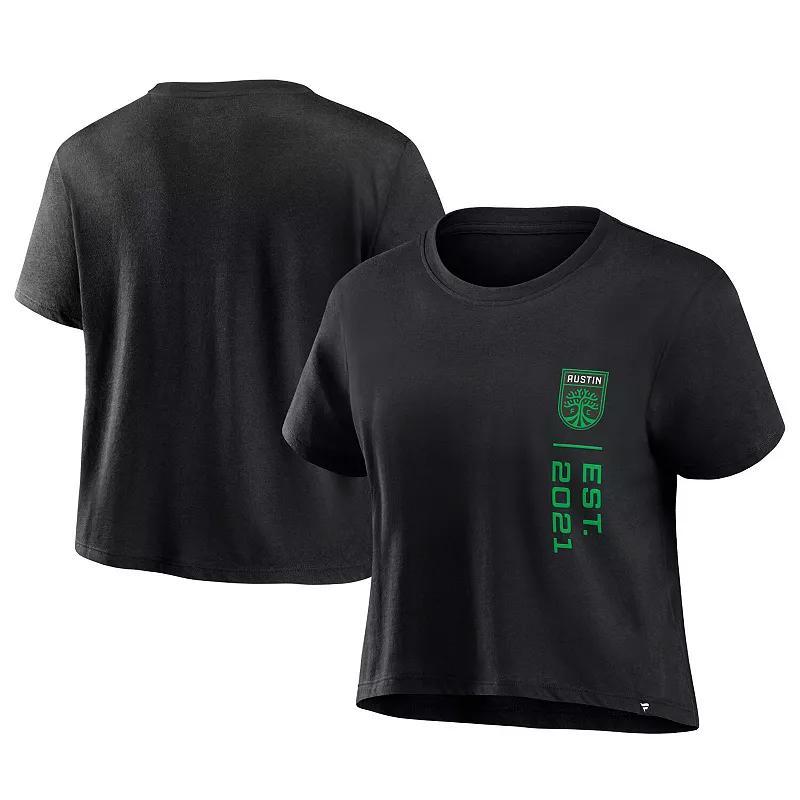 Women's Fanatics Black Austin FC Chip Pass Fashion Cropped T-Shirt, Size: 3XL, Afc Black Product Image