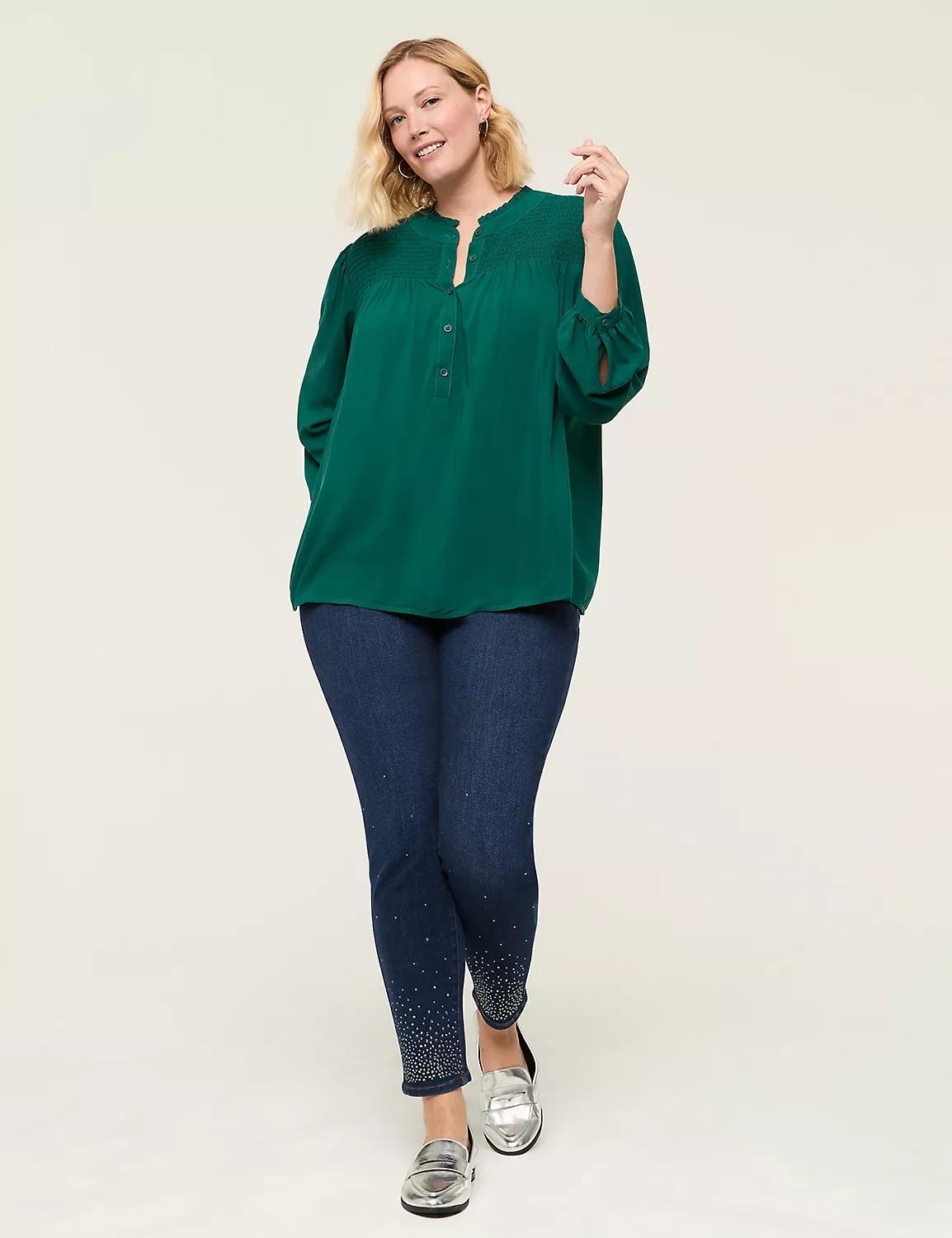 Ruffle-Neck Popover Top Product Image