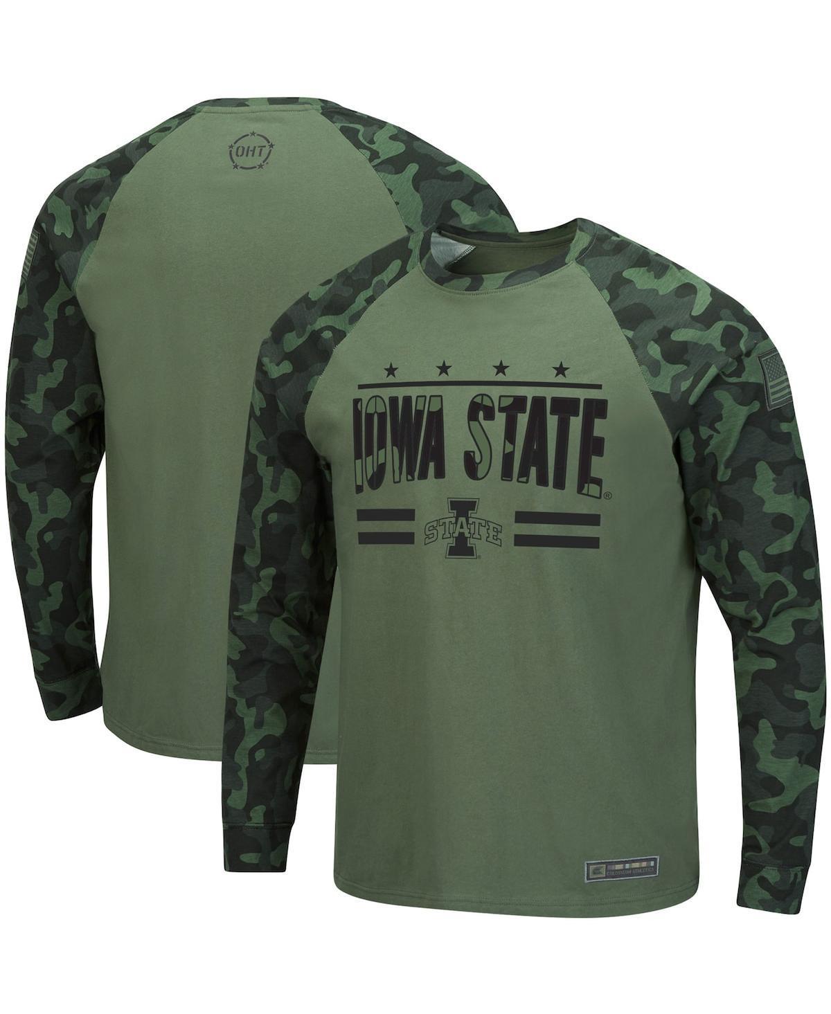 Mens Colosseum Olive/Camo Iowa State Cyclones OHT Military Appreciation Raglan Long Sleeve T-Shirt Product Image