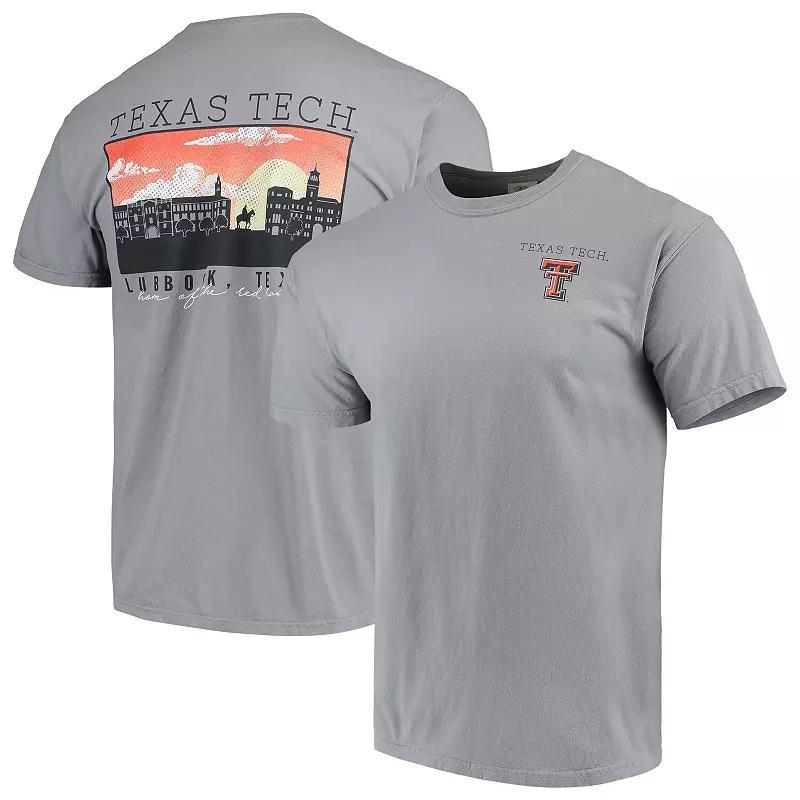 Mens Gray Texas Tech Red Raiders Team Comfort Colors Campus Scenery T-Shirt Product Image