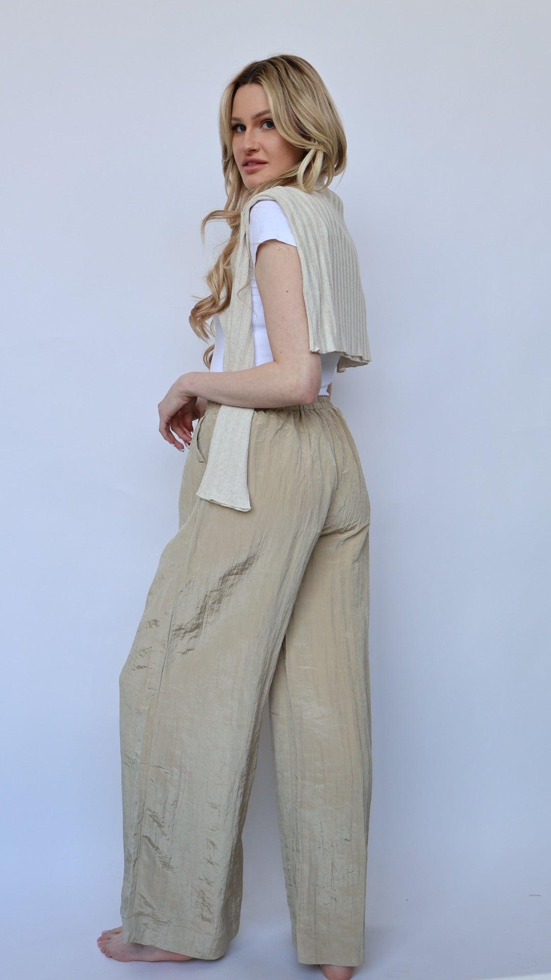Textured Palazzo Pants Product Image