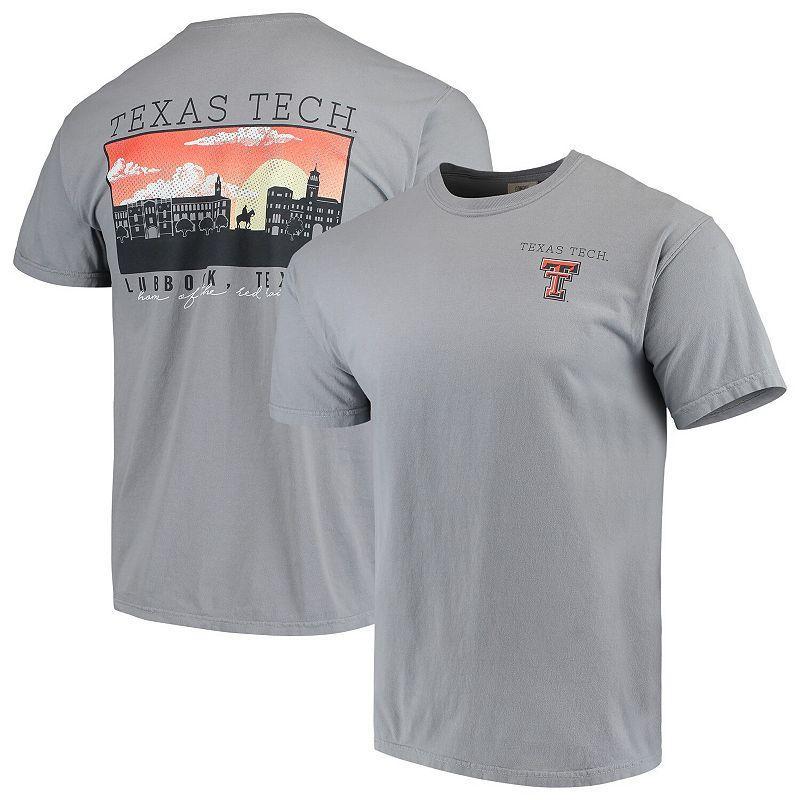 Mens Gray Texas Tech Red Raiders Team Comfort Colors Campus Scenery T-Shirt Product Image