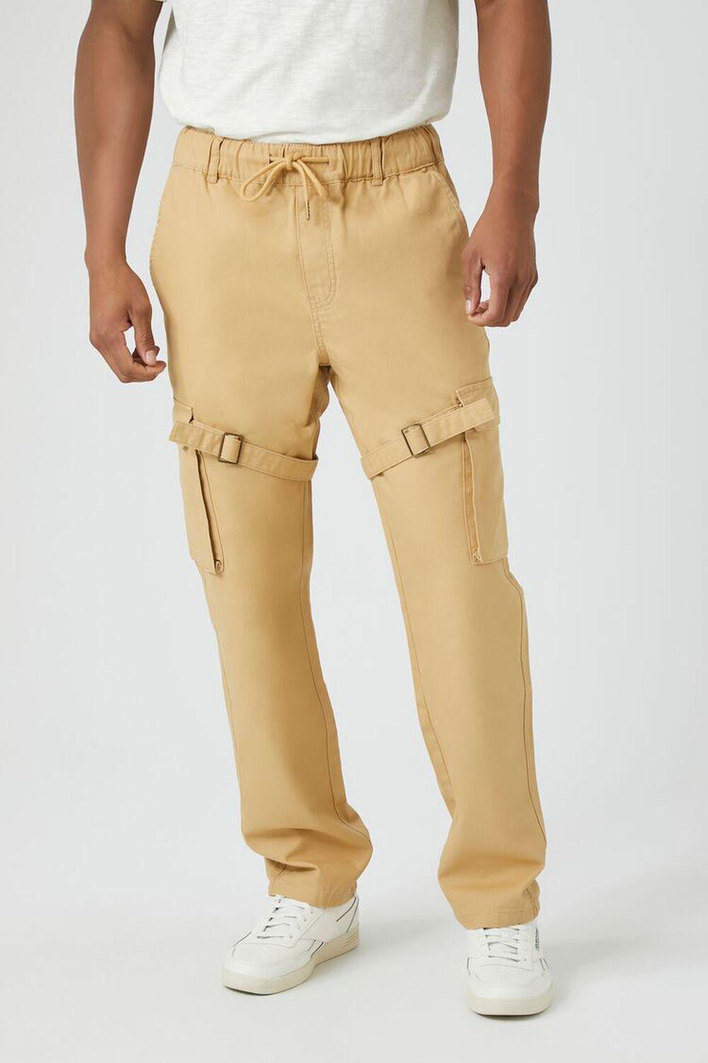 Twill Drawstring Utility Strap Pants | Forever 21 Product Image