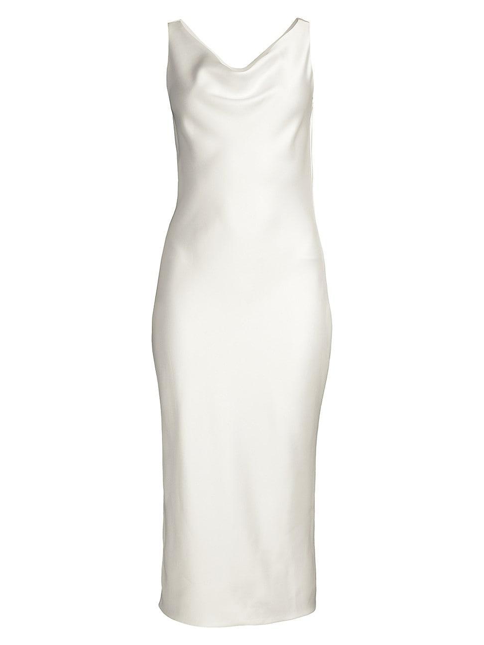 Womens Maria Cowl-Neck Satin Midi-Dress Product Image