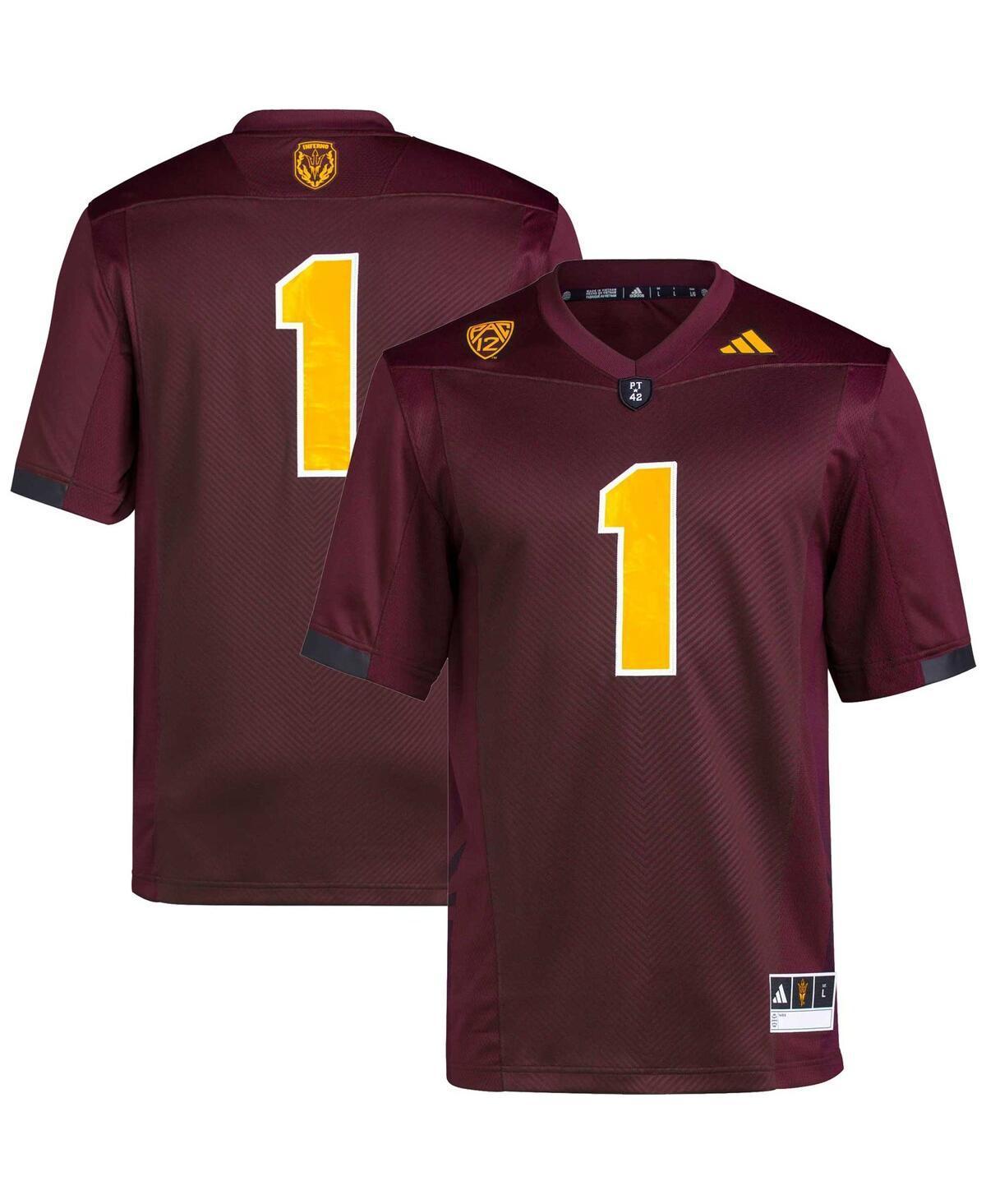 Men's adidas #1 Maroon Arizona State Sun Devils Premier Football Jersey, Size: Medium, Red Product Image