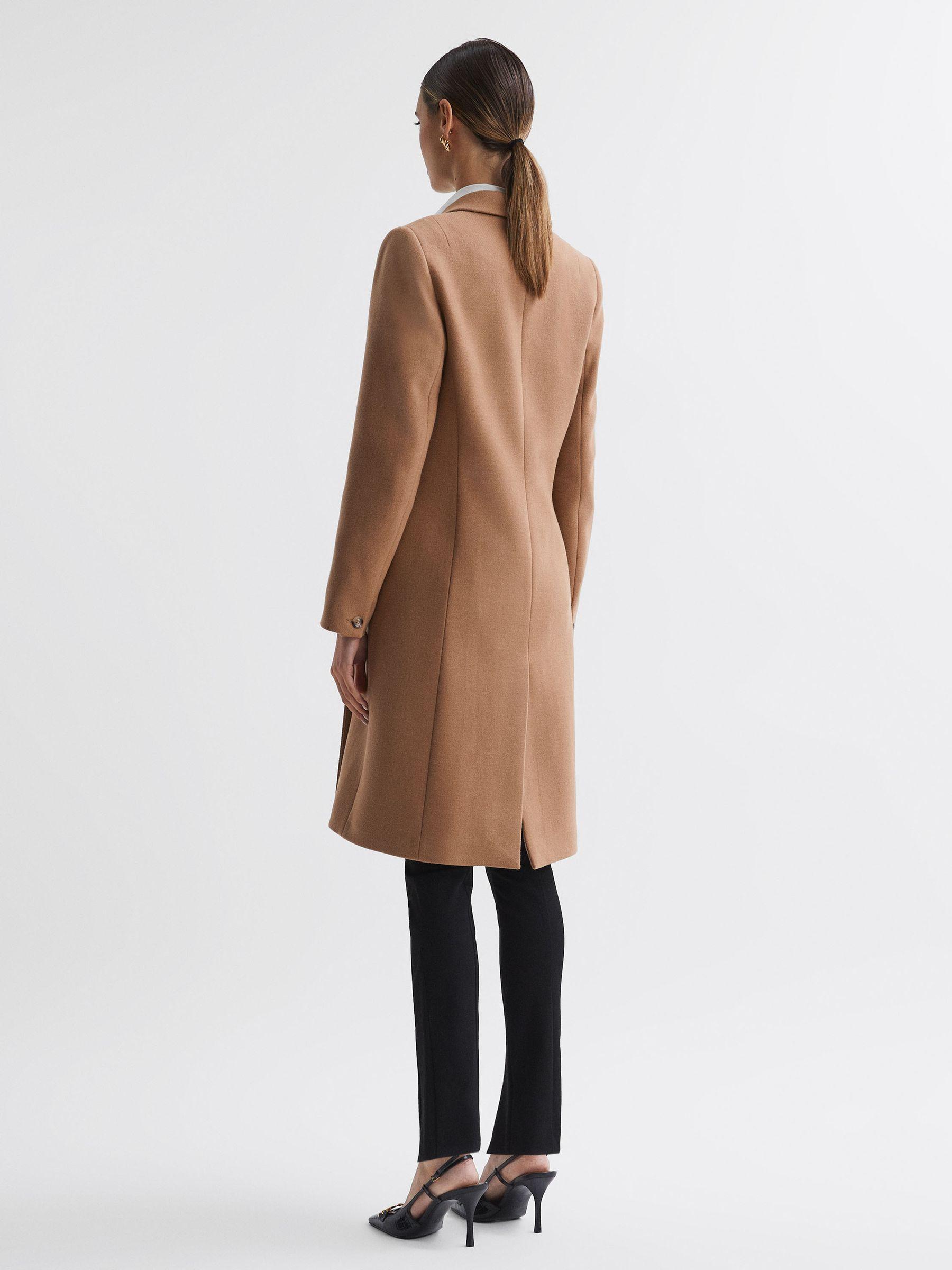 Wool Blend Double Breasted Coat in Camel Product Image