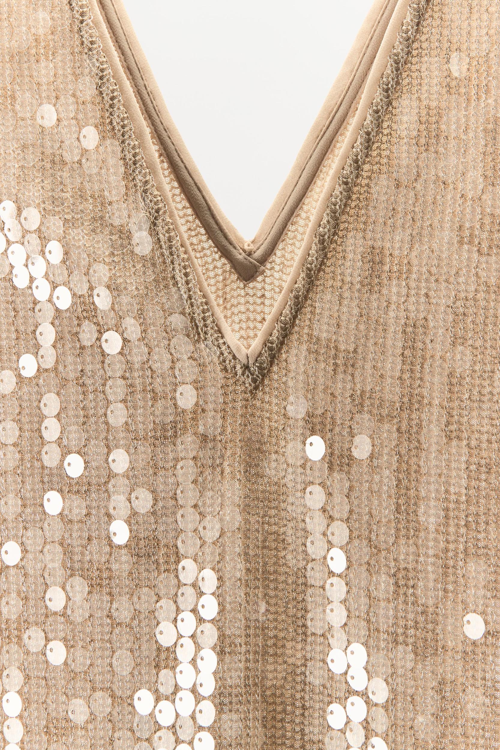 METALLIC THREAD AND SEQUIN DRESS Product Image