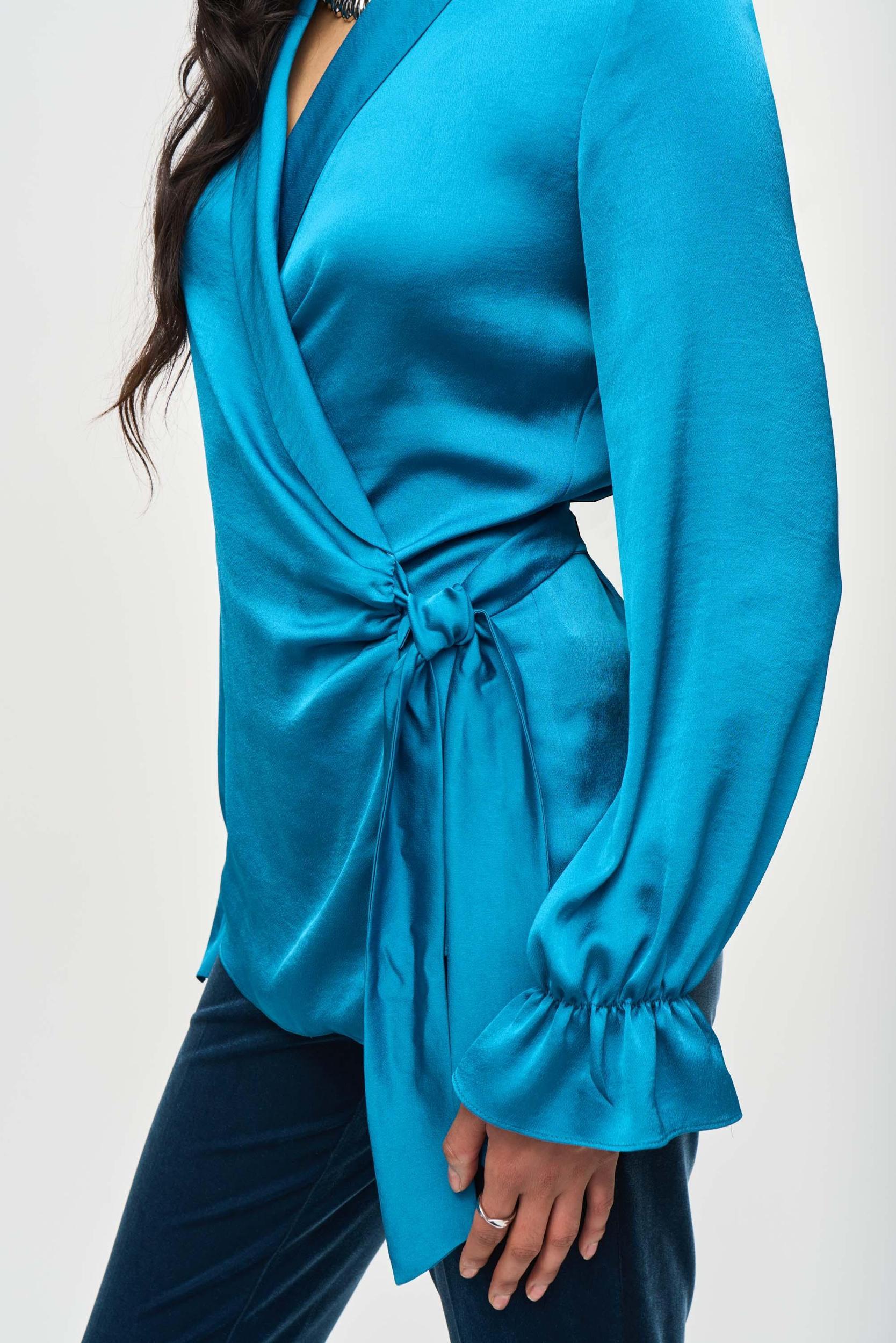 Satin Wrap Blouse Product Image
