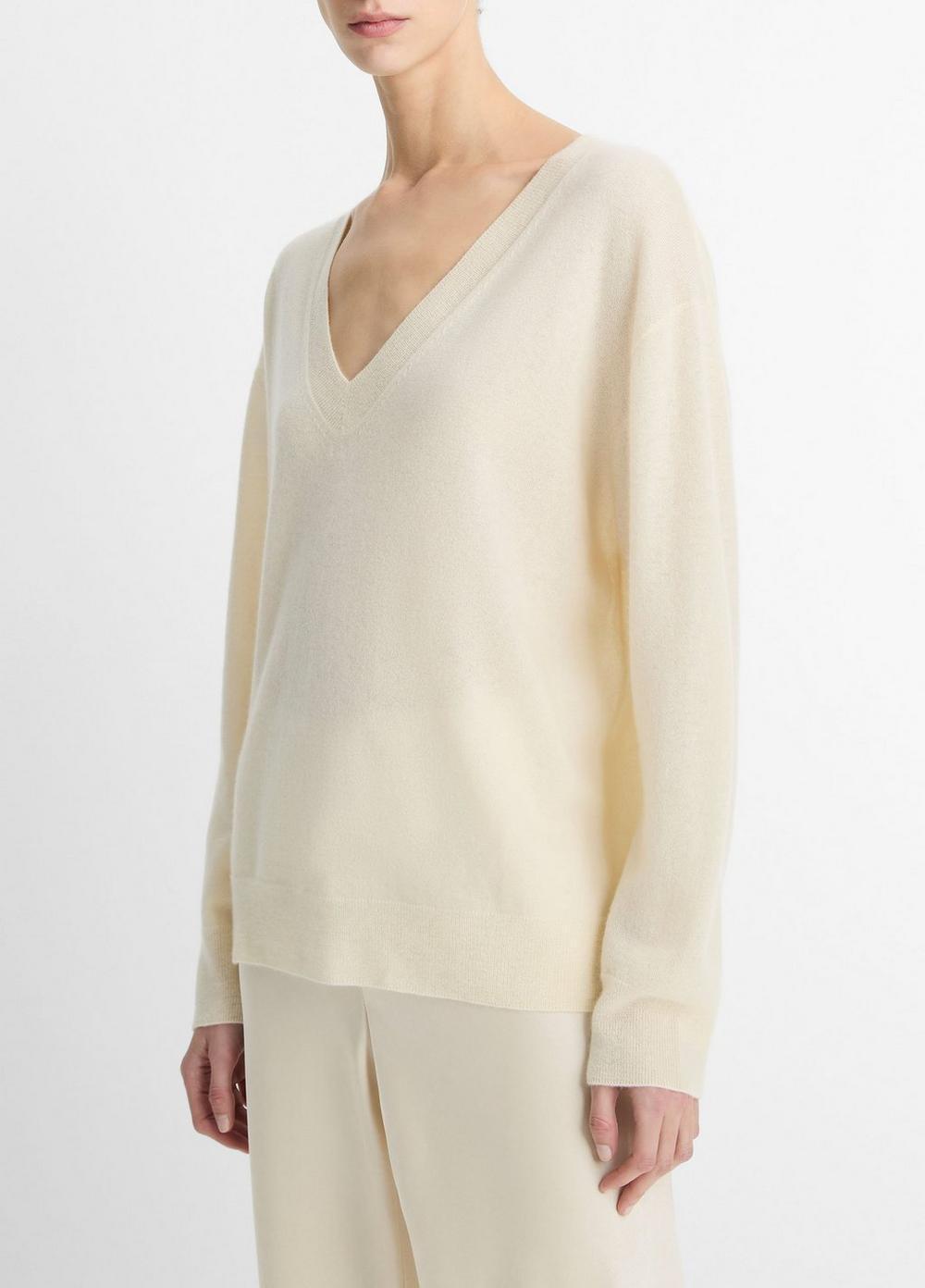 Cashmere-Silk Deep V-Neck Sweater Product Image