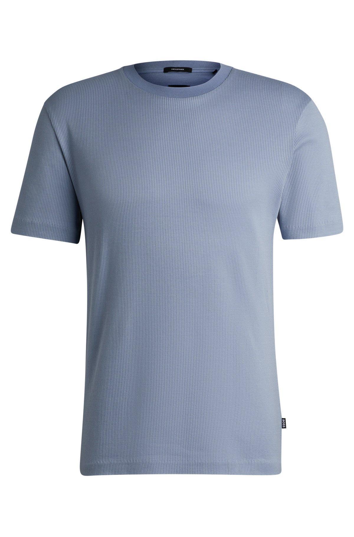 Regular-fit T-shirt in structured cotton Product Image