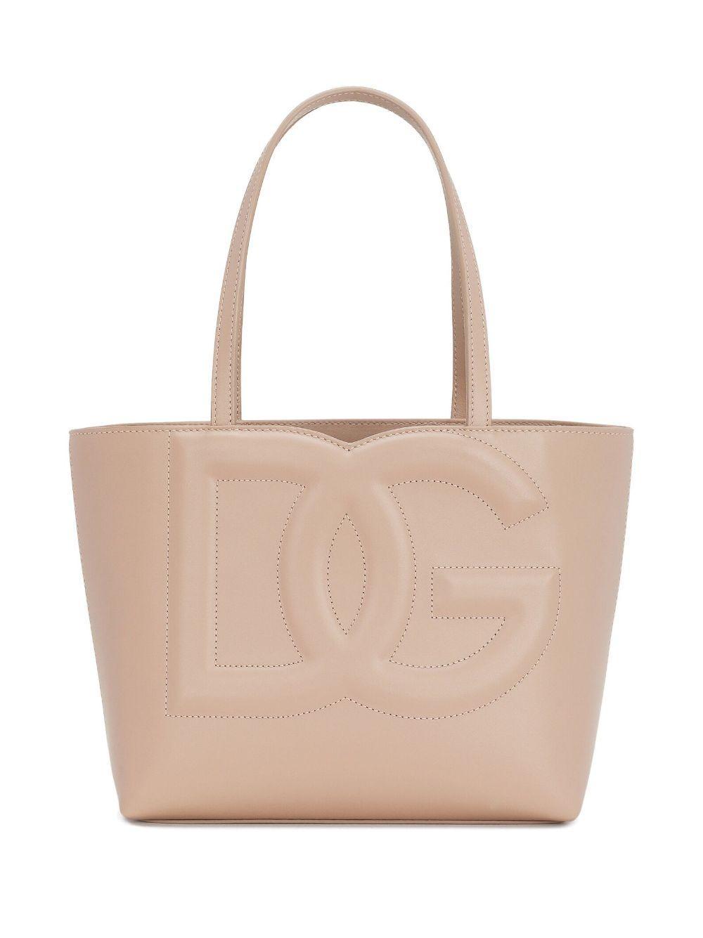 DOLCE & GABBANA Small Dg Logo Shopper Bag In Cipria Product Image