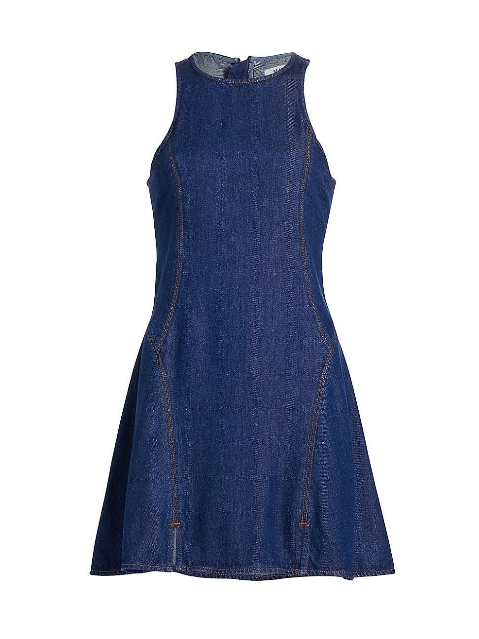 Womens Denim Split-Front Racerback Minidress Product Image