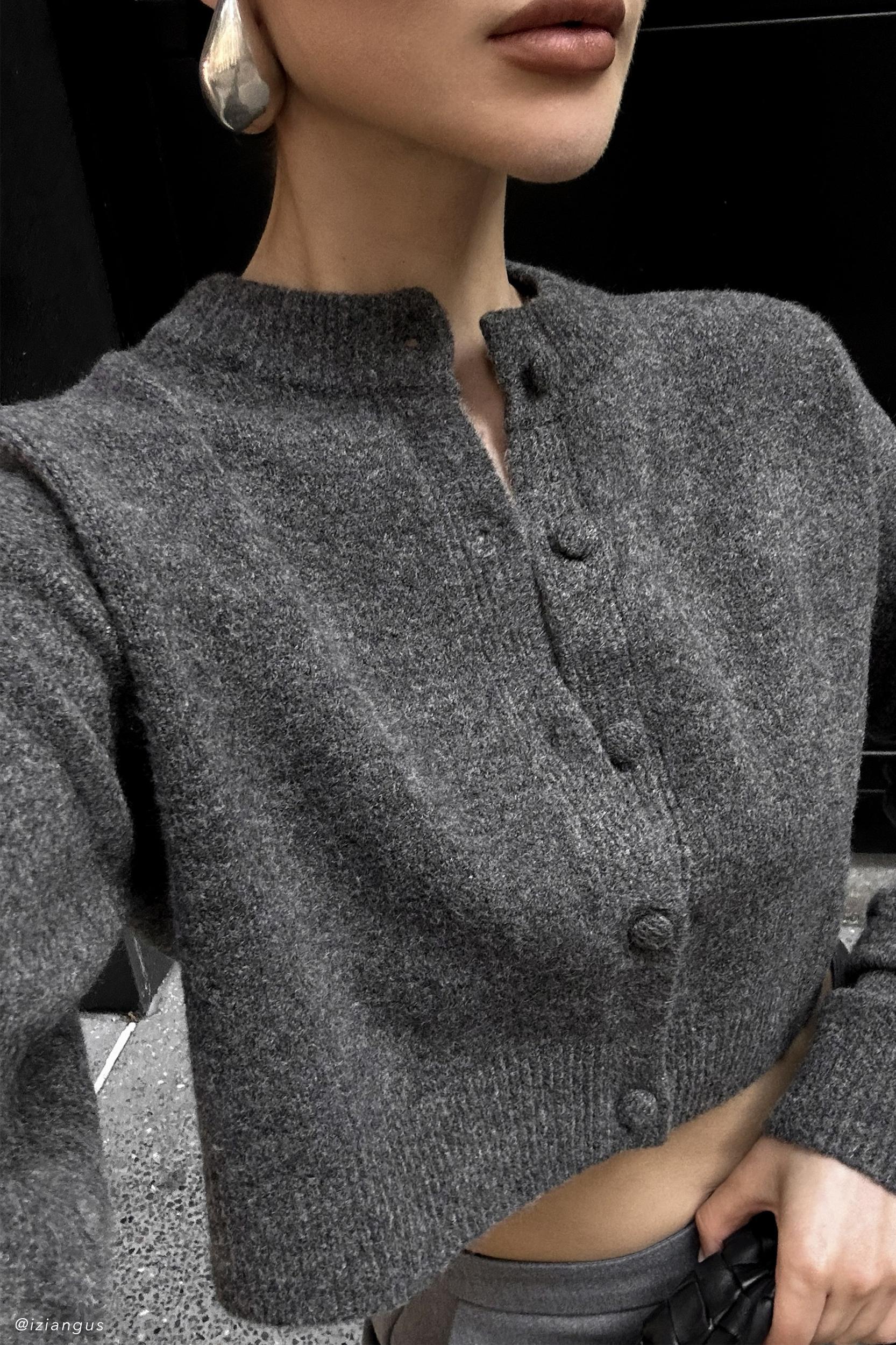Shelby Knit Cardigan - Charcoal Marle Product Image