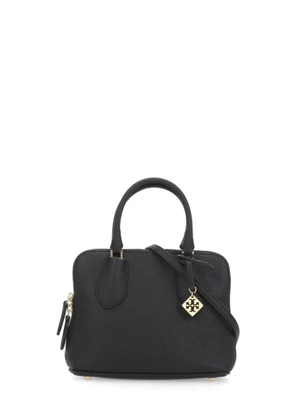 TORY BURCH Mini Pebbled Leather Swing Bag In Black Product Image