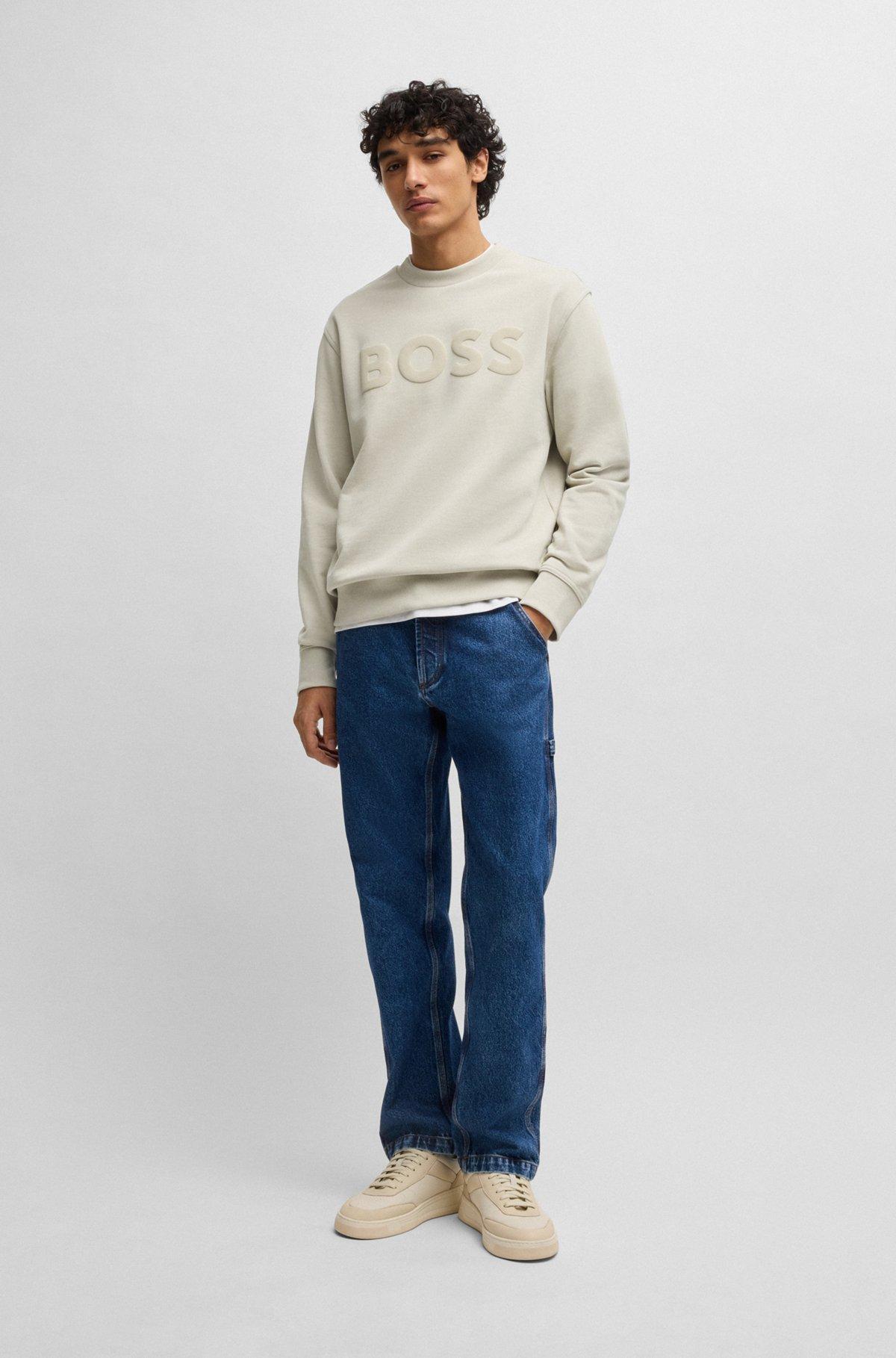 Relaxed-fit cotton-terry sweatshirt with rubber-print logo Product Image