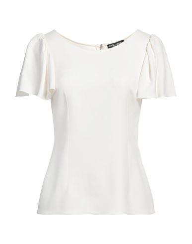 DOLCE & GABBANA White Viscose Round Neck Short Sleeves Top Product Image