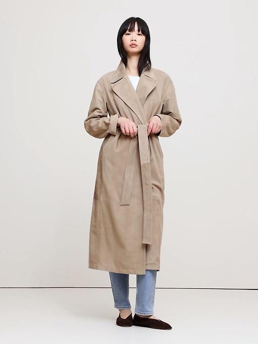 Suede Trench Coat Product Image