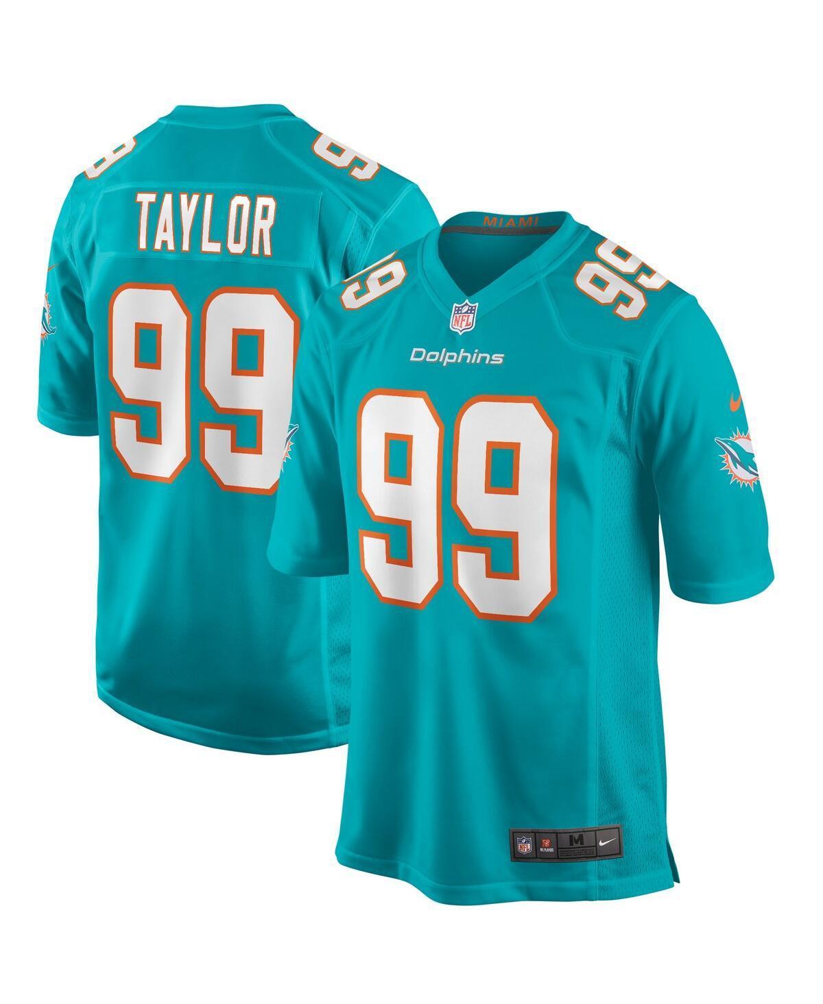 Men's Nike Jason Taylor Aqua Miami Dolphins Game Retired Player Jersey, Size: 3XL, Turquoise A Product Image