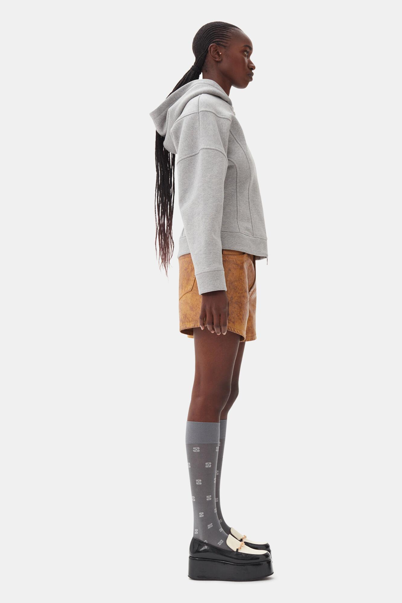 Grey Fleece Zip Hoodie Product Image