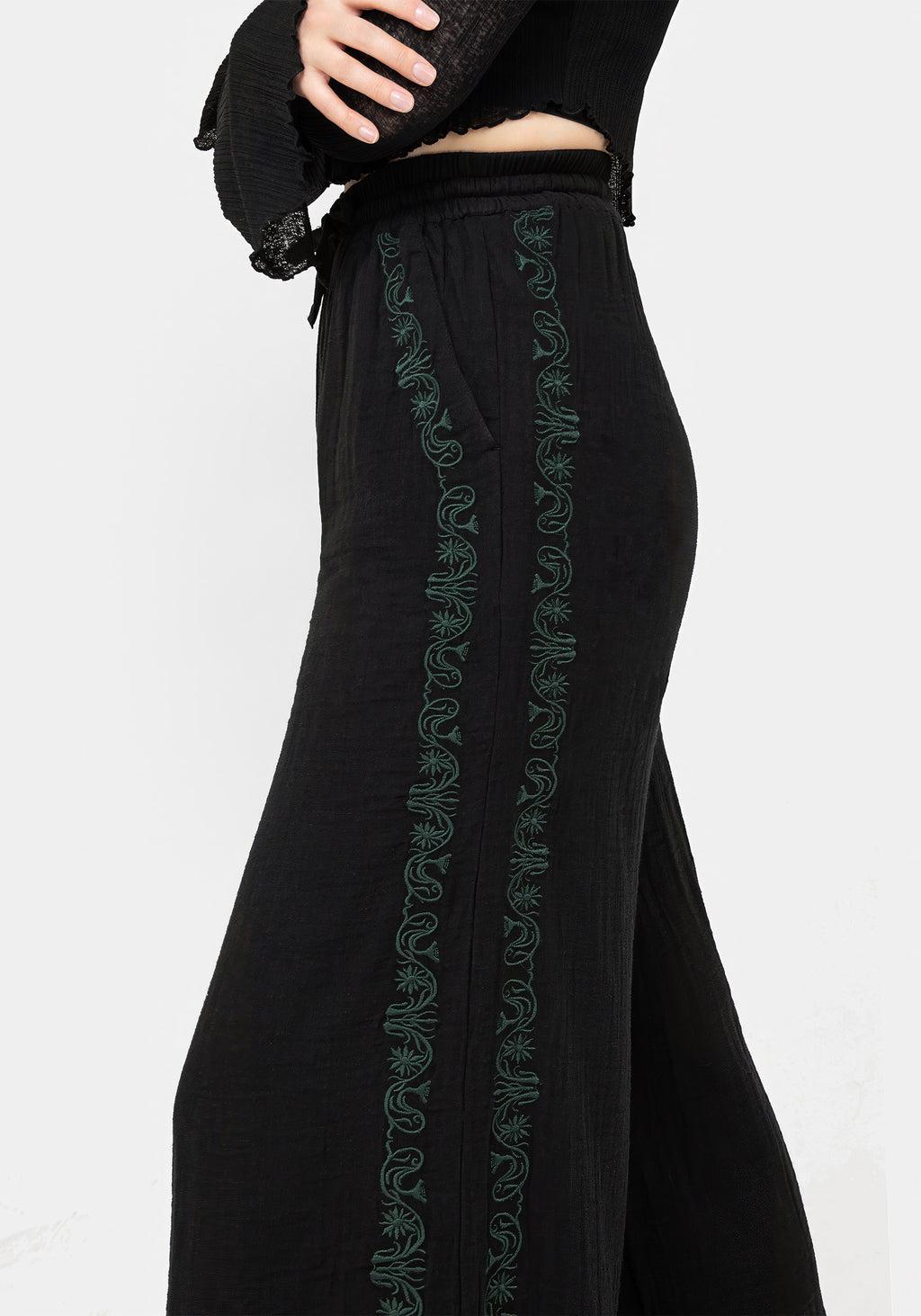 Damiana Embroidered Cotton Trousers Product Image