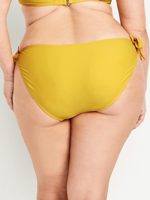 Mid-Rise Side-Tie Bikini Swim Bottoms Product Image