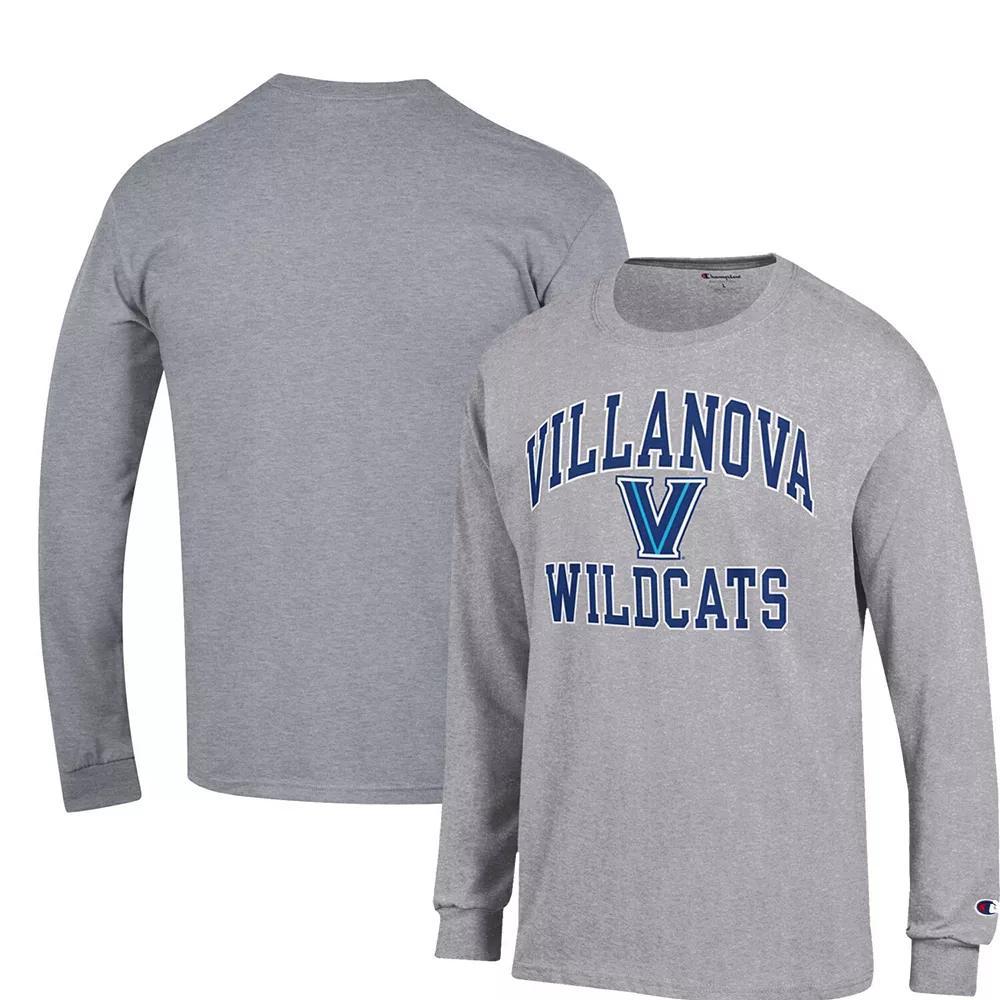 Men's Champion Heather Gray Villanova Wildcats High Motor Long Sleeve T-Shirt,  Product Image