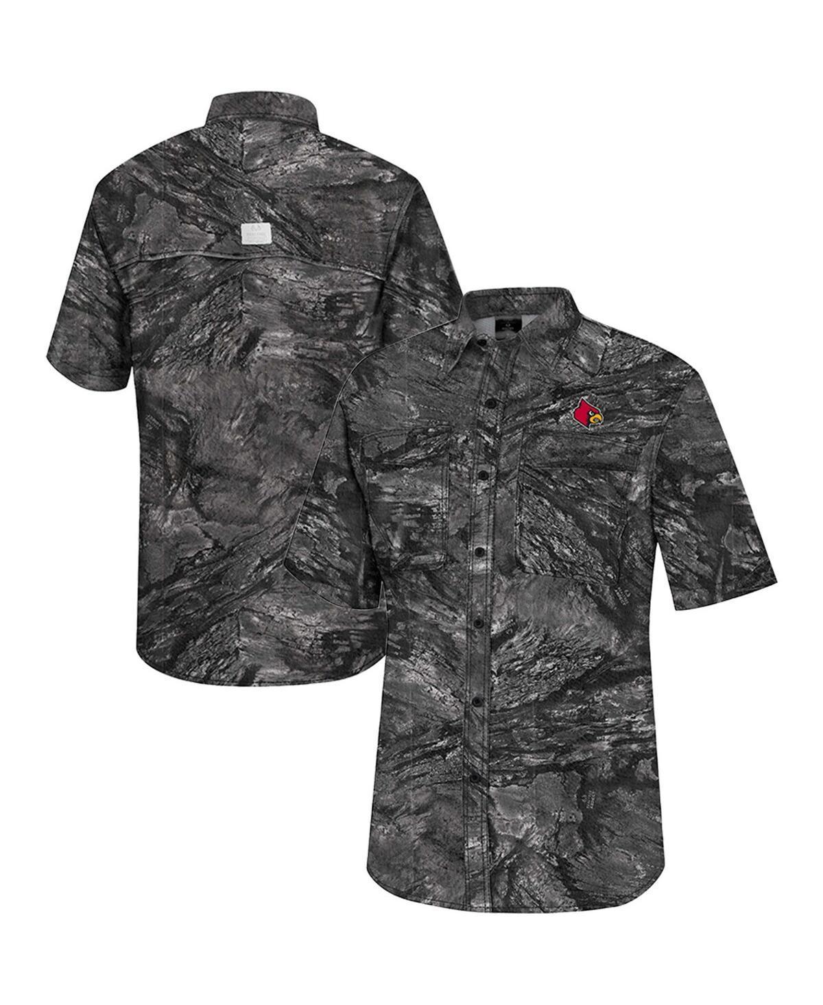 Men's Colosseum  Charcoal Appalachian State Mountaineers Realtree Aspect Charter Full-Button Fishing Shirt, Size: XL, App Charco Product Image