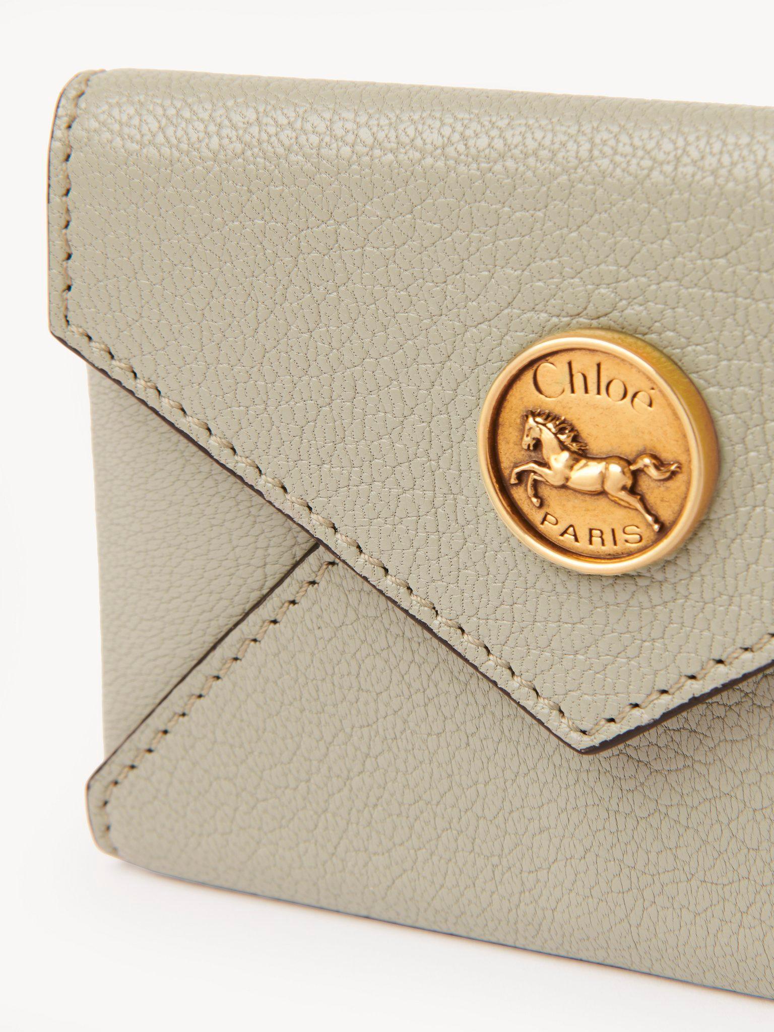 Envelope card holder in grained leather Product Image