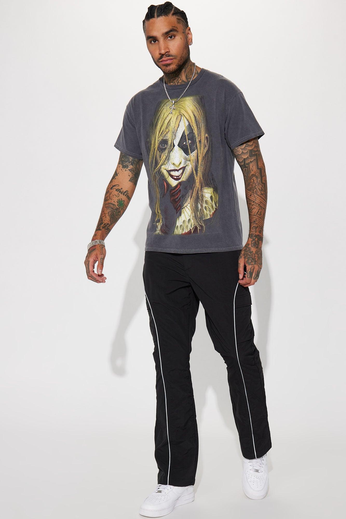 Shake It Down Nylon Stacked Slim Flare Pants - Black Product Image