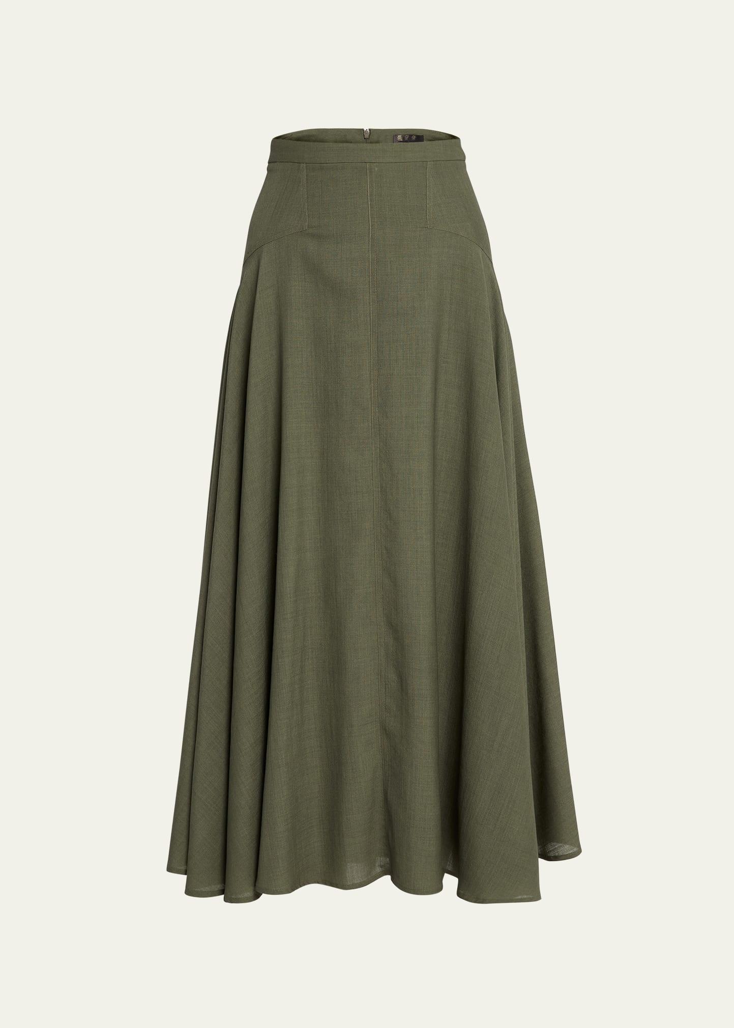 Womens Flavia Breeze Wool A-Line Midi-Skirt Product Image