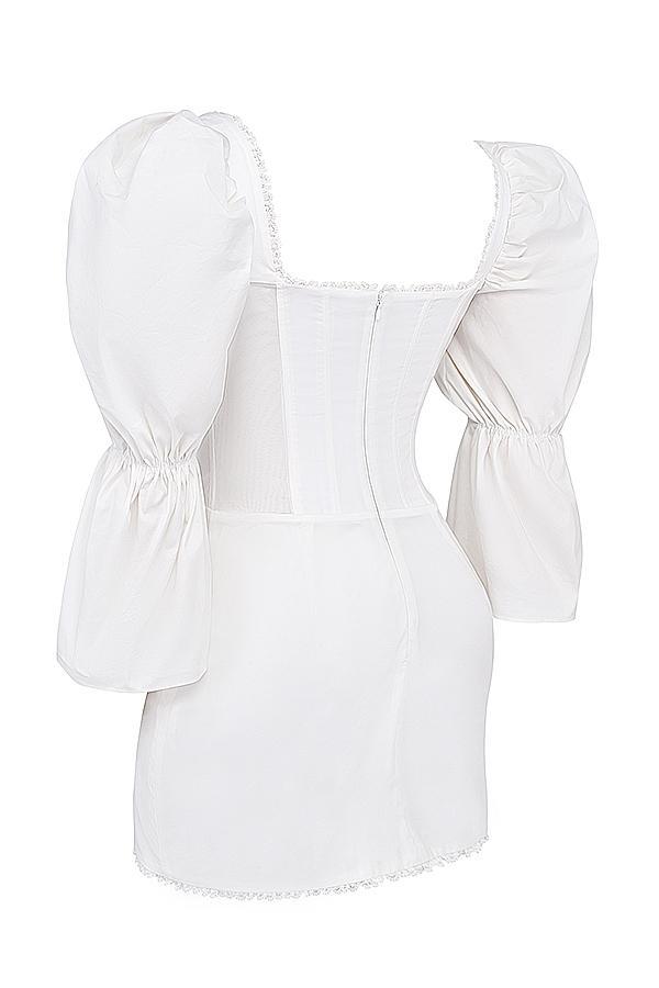 Matilda White Puff Sleeve Corset Dress Product Image