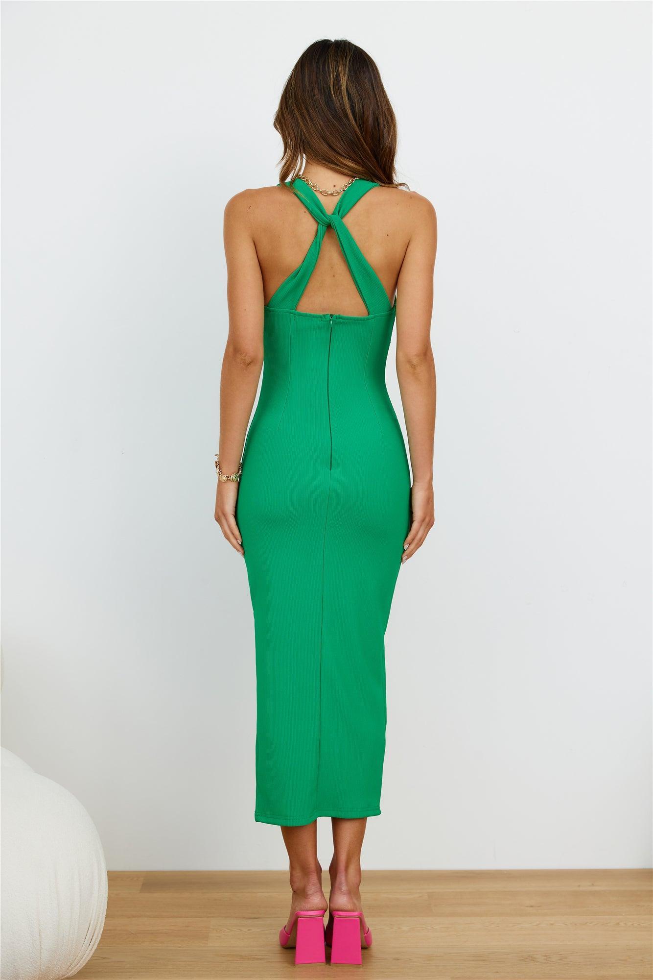 Sing Song Midi Dress Green Product Image