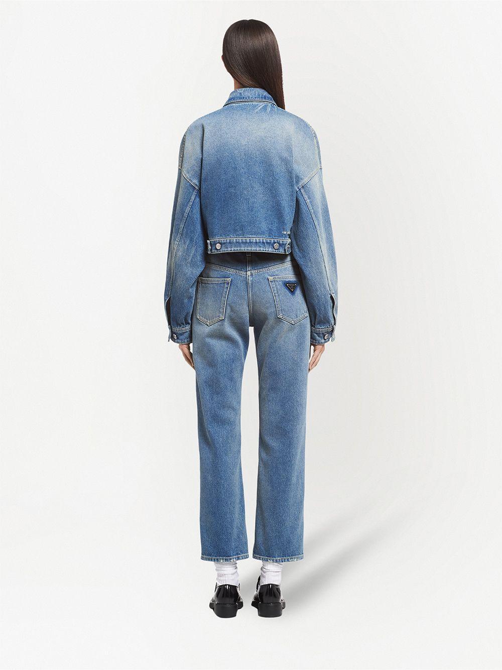 cropped organic-denim jacket Product Image