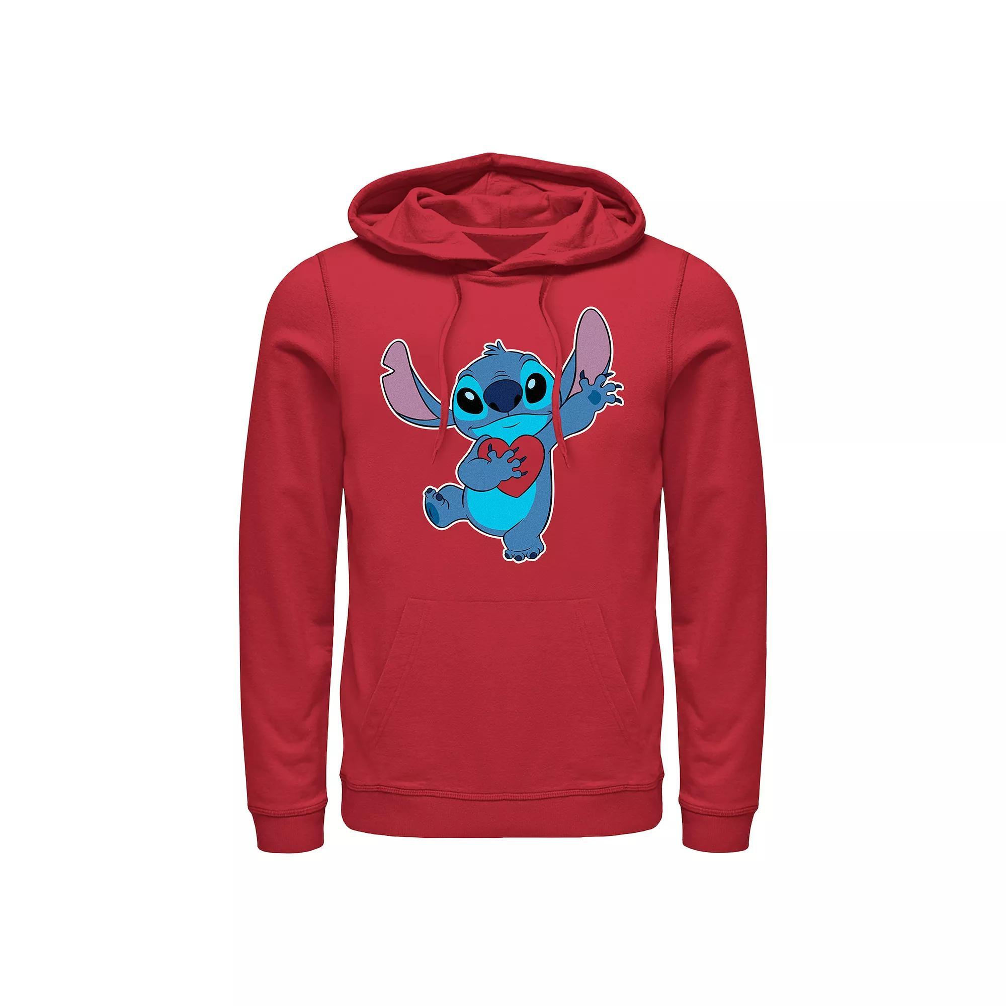 Disney's Lilo & Stitch Ohana Heart Men's Graphic Hoodie, Size: XXL, Red Product Image