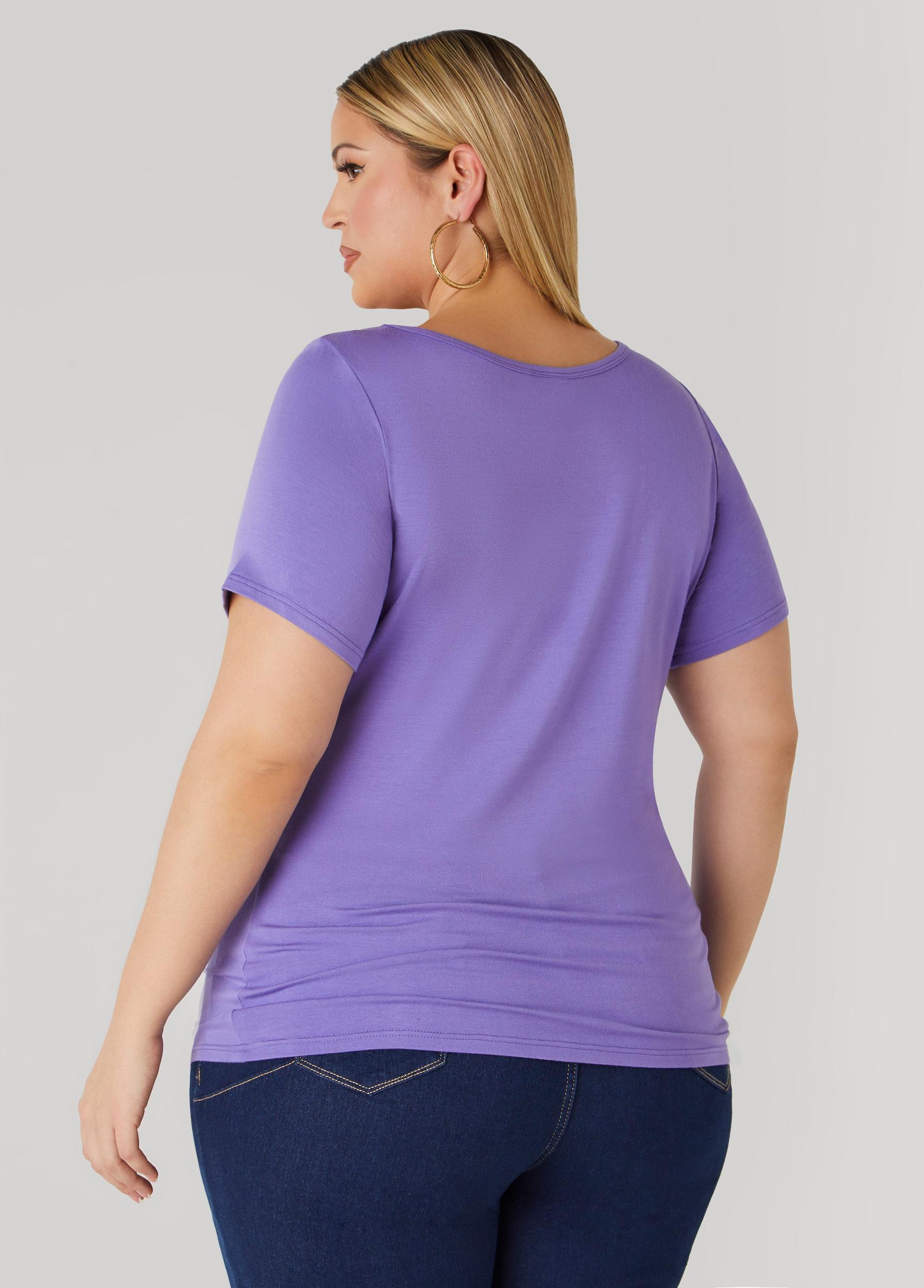 Plus Size Basic Scoop Neck Tee Ashley Stewart Product Image