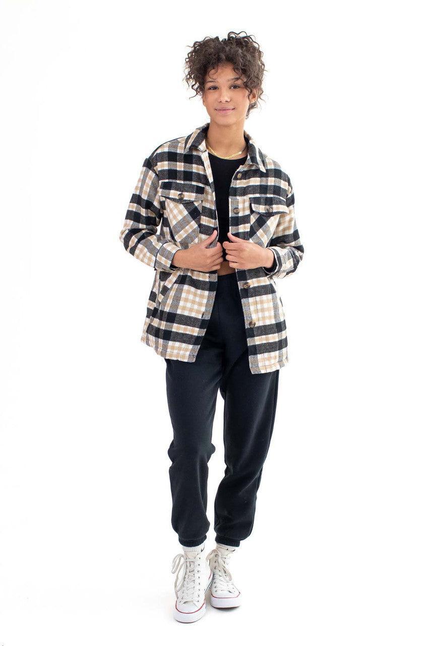 Black Heavy Plaid Jacket Product Image