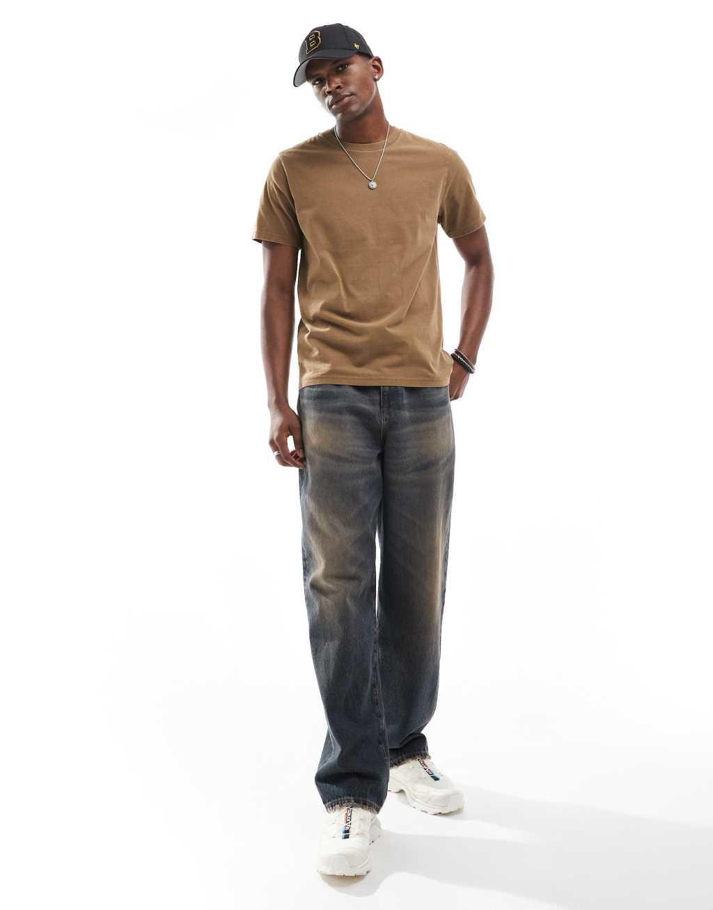 Weekday t-shirt in light brown wash Product Image