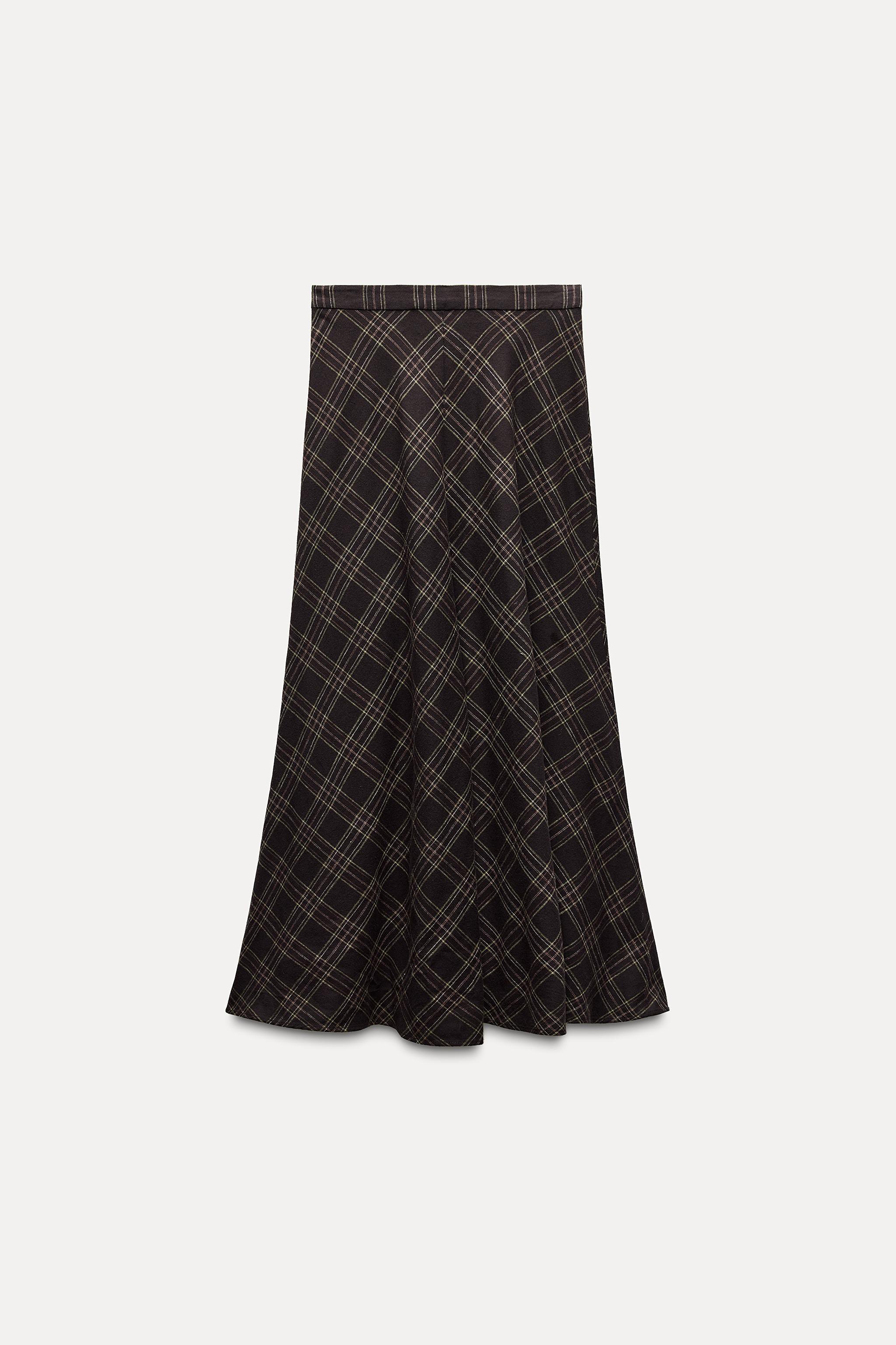 LONG CHECKERED SKIRT Product Image