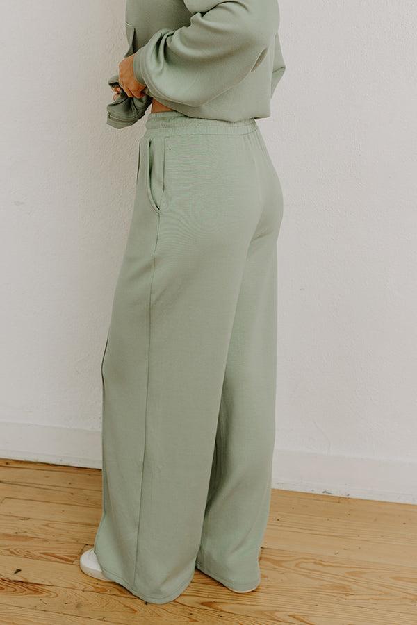 Morning Dew High Waist Scuba Pants in Sage Product Image