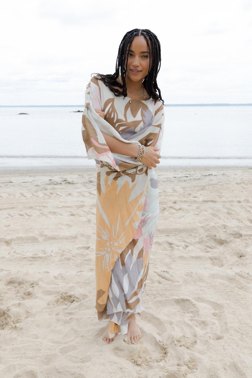 Multicolor Floral Kaftan Maxi Product Image