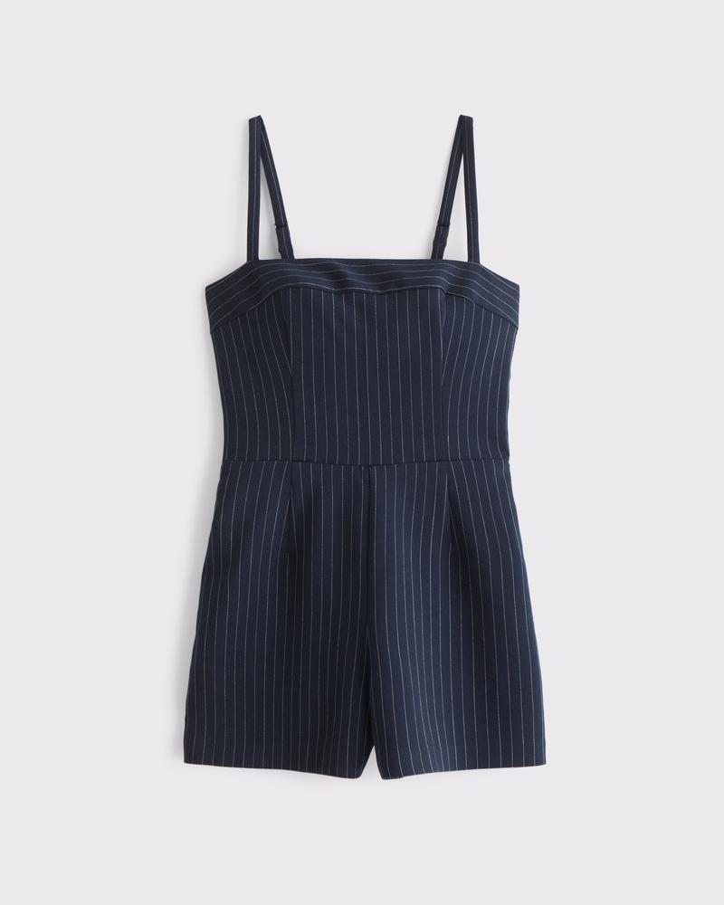 Micro Short Tailored Romper Product Image